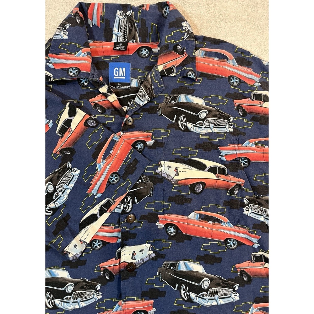 GM by David Carey‎ Belair Button Down Shirt Men's XL General Motors Short Sleeve